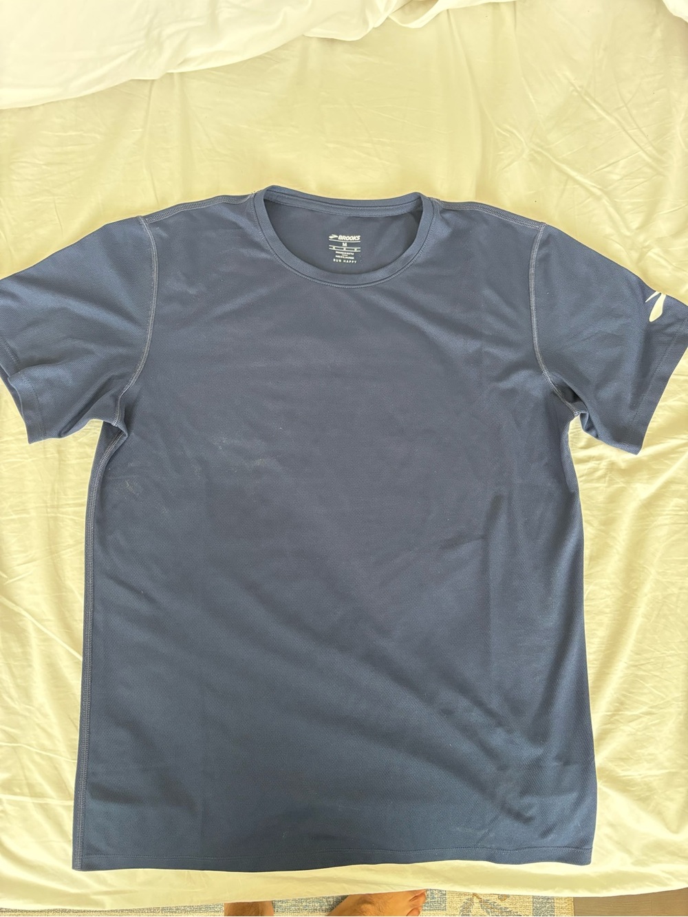 Brooks Navy Short Sleeve Crew Performance Tee